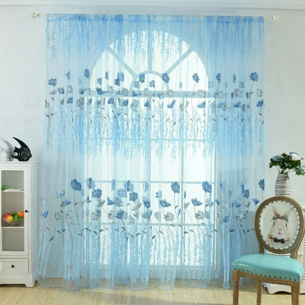 1pcs Charming Galsang Flower Printed Vertical Curtain for Bedroom Balcony Decor
